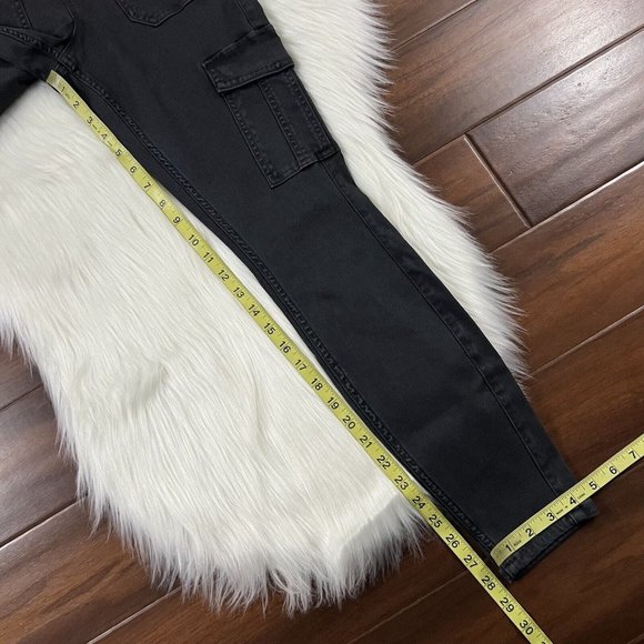 Spanx Size Small Washed Black Gray Stretch Twill Ankle Cargo Pants - Picture 5 of 9